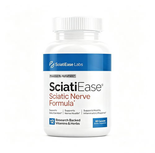 SciatiEase Sciatic Nerve Health Support Supplement - Nerve Support Formula with AlphaPalm, Pea, Vitamin B Complex, Alpha Lipoic Acid 300mg - 120 Capsules