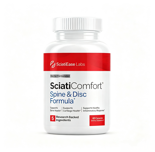 SciatiEase SciatiComfort Spine and Disc Support Supplement Sciatic Nerve Health Support Supplement - VIT D3 K2, Aquamin, Calcium, Magnesium, Type II Collagen, Pea (Palm Collagen) - 60 Day Supply
